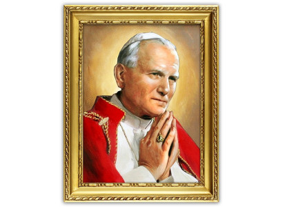Religión Papa Juan Pablo 2 Trabajo manual Pintura al óleo Cuadros con marco Imágenes G95322