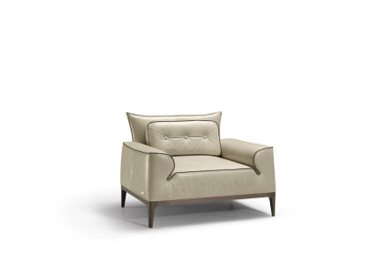 Diseño de sillón de cuero para sala de estar de lujo sillón de diseño de mobiliario marrón Prianera