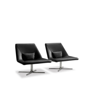Sillón de estilo italiano de lujo de 1 plaza, diseñador tapizado en cuero Pranera.