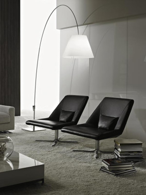Sillón de estilo italiano de lujo de 1 plaza, diseñador tapizado en cuero Pranera.