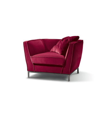 Lujo Sillón de una plaza Rojo Tapicería Diseño Relax Muebles italianos Prianera Nuevo