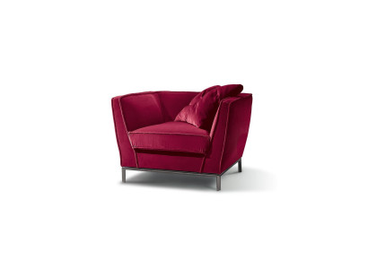 Lujo Sillón de una plaza Rojo Tapicería Diseño Relax Muebles italianos Prianera Nuevo