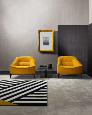 Sillón de diseño moderno acolchado asiento de cuero relax sillón lounge lujo salón