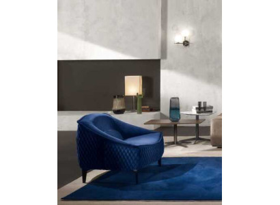 Silla Muebles Moderno Tela Salón Textil Lujo Asiento Relax Muebles Azul Prianera