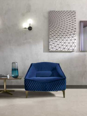 Silla Muebles Moderno Tela Salón Textil Lujo Asiento Relax Muebles Azul Prianera