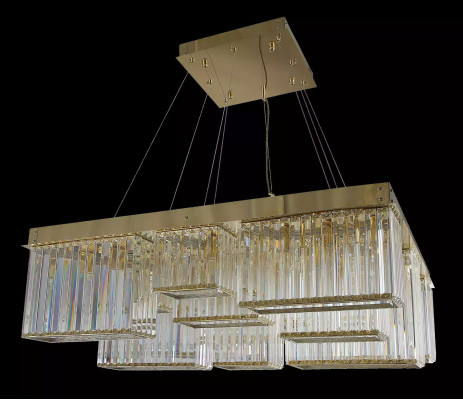 Candelabro dorado hermosa lámpara de techo de cristal para la sala de estar de lujo