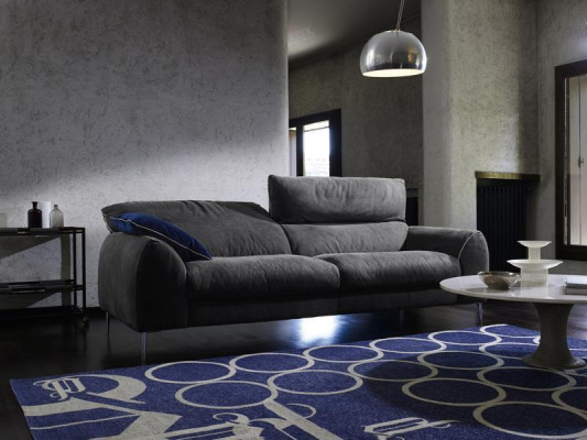 Sofá de tres plazas Sofás de 3 plazas Tapicería Muebles de salón de lujo Tejido Sofás Gris