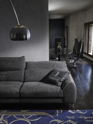 Sofá de tres plazas Sofás de 3 plazas Tapicería Muebles de salón de lujo Tejido Sofás Gris