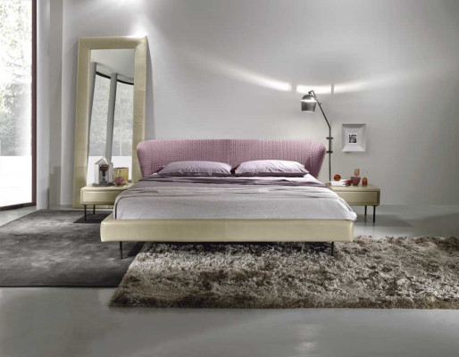 Diseño de cama Rosa Luxus, muebles modernos italianos, dormitorio Prianera.
