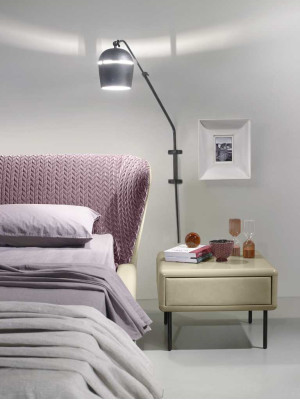 Diseño de cama Rosa Luxus, muebles modernos italianos, dormitorio Prianera.