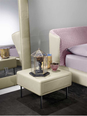 Diseño de cama Rosa Luxus, muebles modernos italianos, dormitorio Prianera.