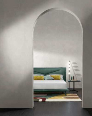 Marco de cama doble lujo Cama de dormitorio doble Cama de madera verde de cuero Nuevas camas