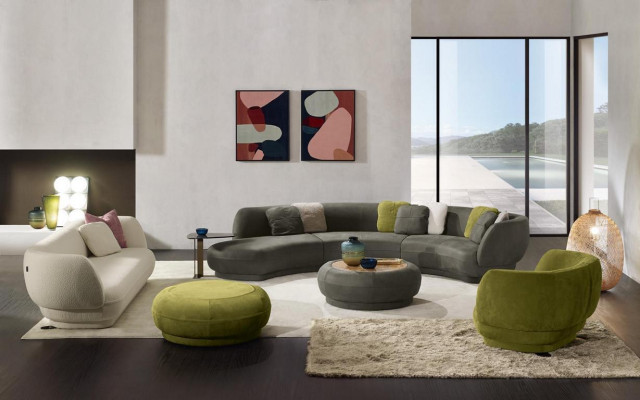 Sofá de tres plazas de lujo blanco Sofás de diseño de 3 plazas Sofá de diseño moderno Muebles de diseño Sofás