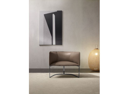 Muebles de diseño de lujo en estilo moderno gris, sillón de cuero de diseño para sala de estar lounge.