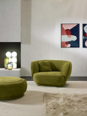 Sillón Asiento Verde Primavera Diseño Sala de estar Tapicería Individual Muebles Lujo Estilo