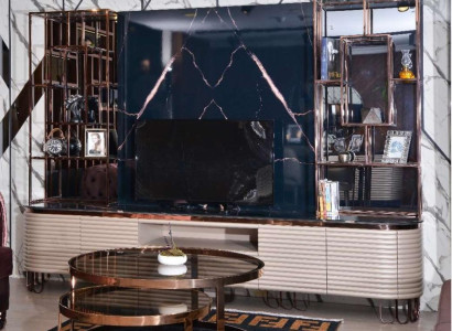 Wonwand RTV Mueble bajo para TV Soporte Beige Moderno Aparador Armario Madera