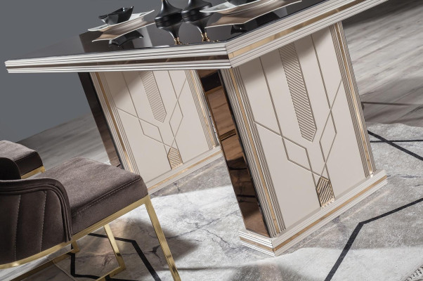 Juego de comedor de lujo con mesa y 4 sillas, nuevo, conjunto completo de muebles de 5 piezas.