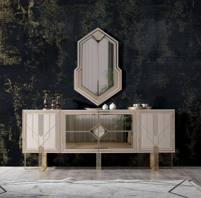 Cómoda con espejo Aparador Cómodas de madera Armario Muebles Cómodas Nuevos