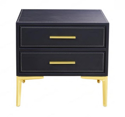 Mesita de noche de lujo negro Dormitorio Nuevo Diseño Muebles Estilo Moderno