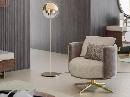 Sillón de diseñador innovador para muebles de sala modernos hecho de cuero sintético de alta calidad