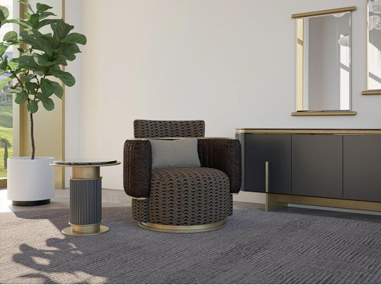 Lujo Tapizado Diseño Marrón Silla Muebles Tapizados Sala de Estar Decoración