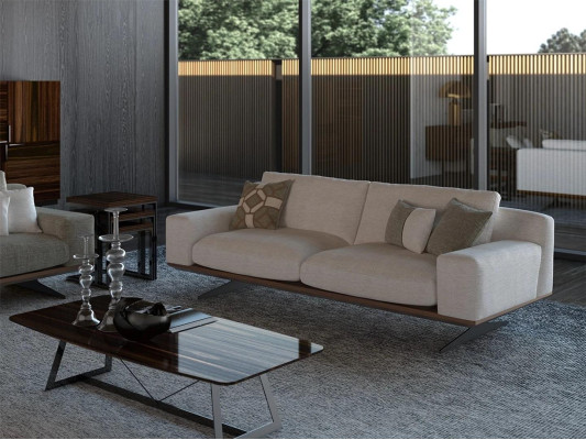 Muebles tapizados de lujo moderno Sofá de tres plazas Sofá Muebles de salón Sofá tapizado