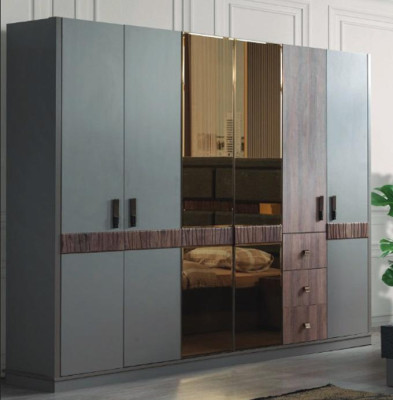 Gris armario grande Dormitorio armarios de madera Muebles de lujo Nuevos