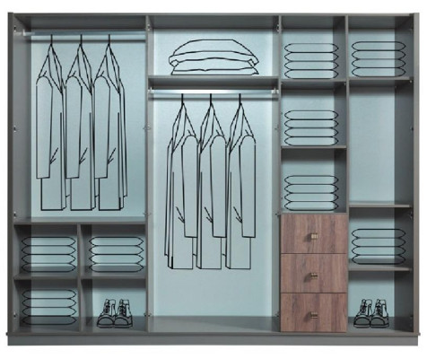 Gris armario grande Dormitorio armarios de madera Muebles de lujo Nuevos