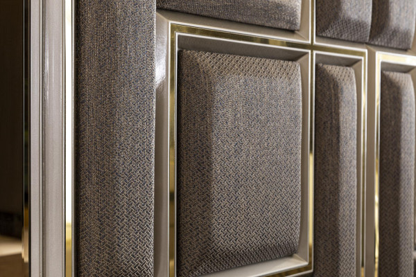 Cama marrón elegante diseño de dormitorio hermosas camas dobles de lujo.