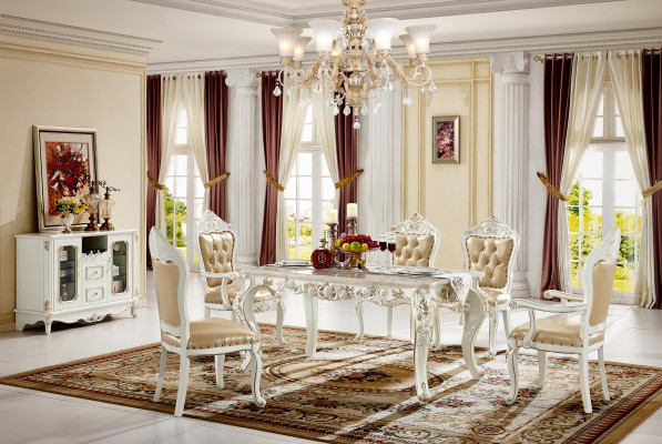 Mesa de comedor con 6 sillas, conjunto completo nuevo, grupo de comedor de 7 piezas.