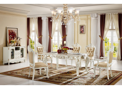 Mesa de comedor con 6 sillas, conjunto completo nuevo, grupo de comedor de 7 piezas.