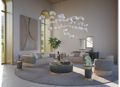 Sofá tapizado de 3 piezas completo para sala de estar moderno de tres plazas con sillón de dos plazas.