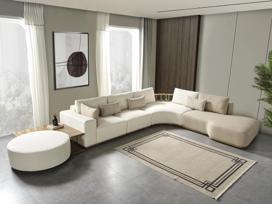 Sofá esquinero moderno blanco en forma de L, sofá de lujo de diseño, muebles de salón