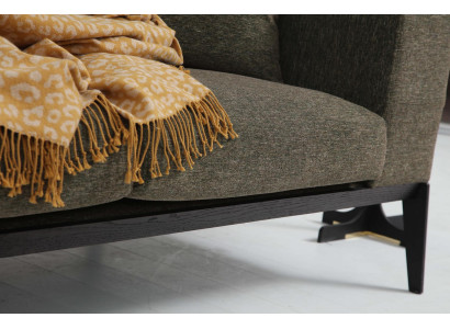 Moderno juego de sofá verde dos plazas de tela gris de lujo