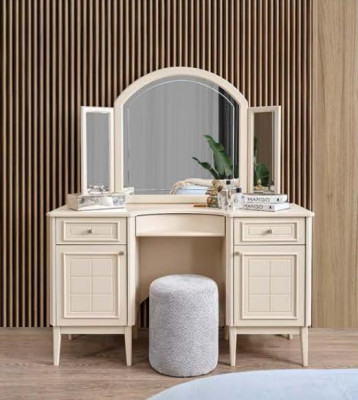 Conjunto de muebles de dormitorio completo - cama 2x mesita de noche tocador 4 piezas nuevo