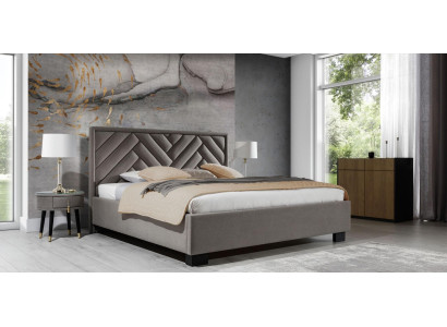 Conjunto de dormitorio gris cama de madera 2 mesitas de noche elegante moderno bonito nuevo 3 piezas.