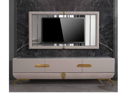 Mueble de salón de pared de madera estilo moderno estantería armario RTV con marco de TV