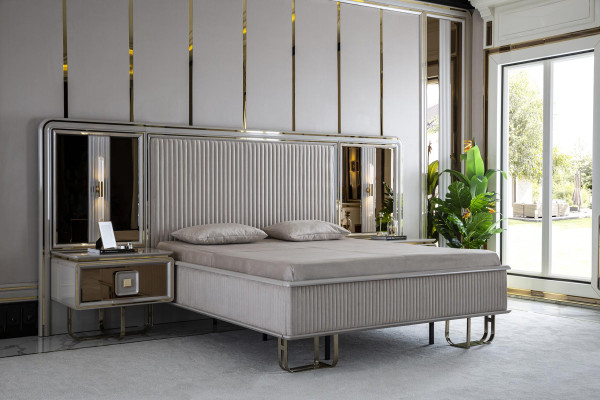 Cama Blanca Hermoso Diseño Moderno Doble Camas Dormitorio Muebles Elegantes Nuevos