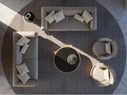 Conjunto de sofá 4 piezas Sofá tapizado Sala de estar Sofá de tres plazas Diseño moderno Sillón