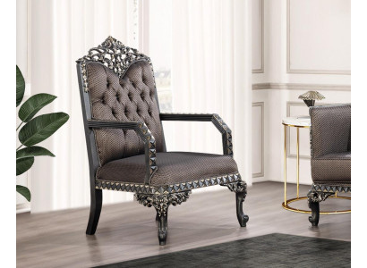 Sillón clásico de lujo de una plaza para el salón, sofá de una plaza.
