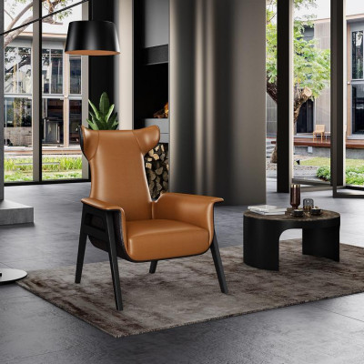 Lujo Sillón de una plaza Azul Sala de estar Sillón tapizado Muebles Diseño moderno