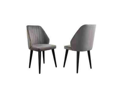Silla de comedor gris de lujo, de un solo asiento, de textil, modelo de diseñador, nueva.