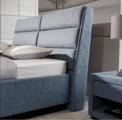 Juego de dormitorio Azul Cama Bonita 2x Mesitas de noche Set completo de lujo Nuevo 3 piezas.