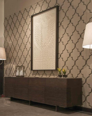 Revestimiento de pared de diseño textil latón, equipo de salón, nuevo color beige.