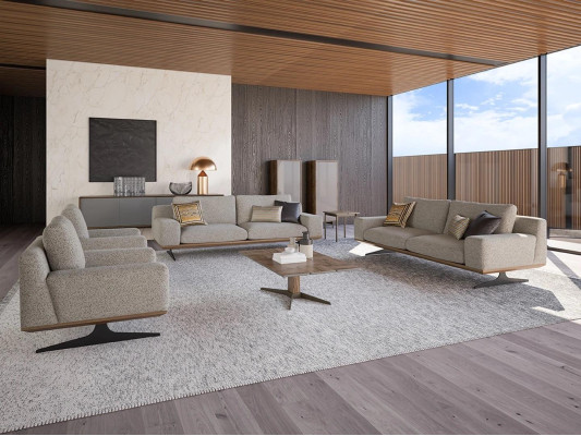 Conjunto de sala de estar de 6 piezas, 2x sofá de tres plazas moderno, 2x sillón garnitura de sofá mesa de centro.