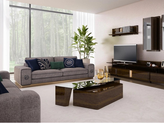 Juego de sofás para sala de estar completo de 5 piezas: sofás modernos con sillón y mesa de centro.