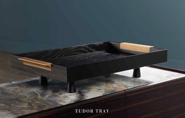 Madera Decoración del hogar y cocina. Uso de bandeja de comida y mesa de color marrón.