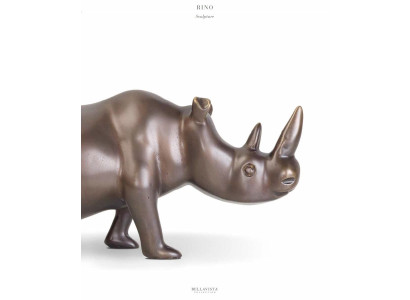 Figura de decoración de rinoceronte de latón escultura oro África nuevo color oro