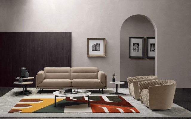 Conjunto de sofá Sofá Acolchado Sofá de cuero Muebles italianos Sofá Prianera