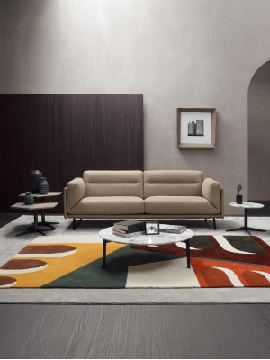 Conjunto de sofá Sofá Acolchado Sofá de cuero Muebles italianos Sofá Prianera